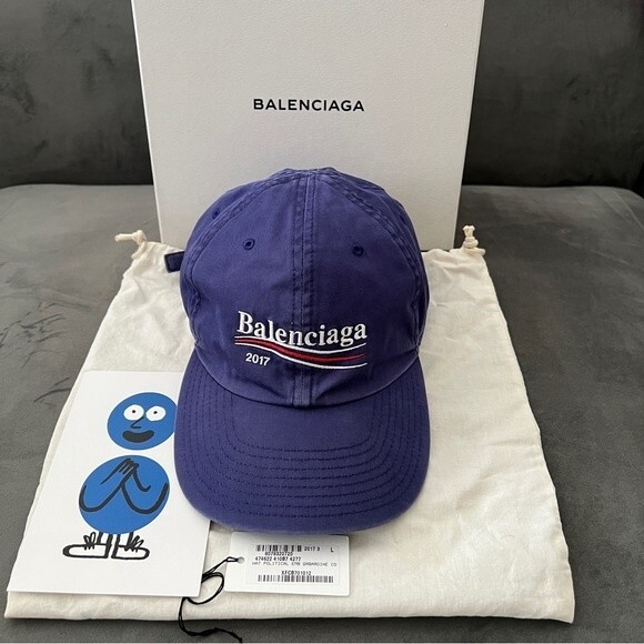 Balenciaga x Colette 2017 Logo Embroidered Campaign Hat Blue *FULL PACKAGING* - Picture 3 of 16